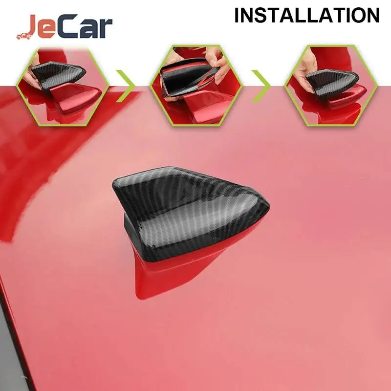 JeCar ABS 자동차 상어 지느러미 안테나 커버 장식 포드 머스탱 2024 UP 자동차 외장 액세서리