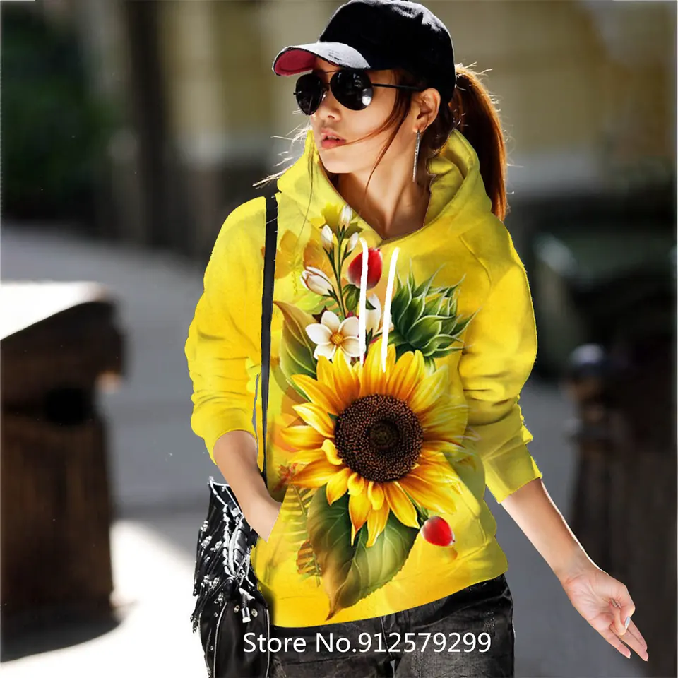 Sunflower Tie Dye Hoodie Aliexpress Sweatshirt Female Flowers