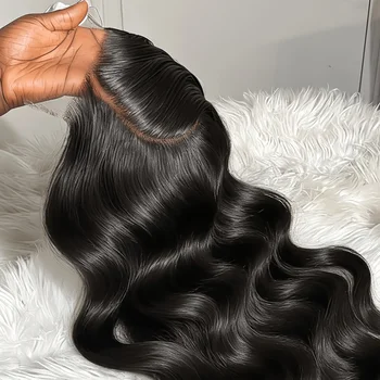 Perruque en cheveux humains ondulés de 40-42 pouces, perruque frontale en dentelle HD 13x4 13x6, densité 250%, cheveux brésiliens, perruque noire naturelle pour femmes