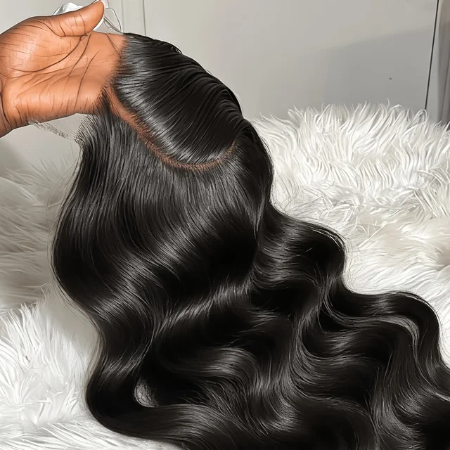Perruque en cheveux humains ondulés de 40-42 pouces, perruque frontale en dentelle HD 13x4 13x6, densité 250%, cheveux brésiliens, perruque noire naturelle pour femmes