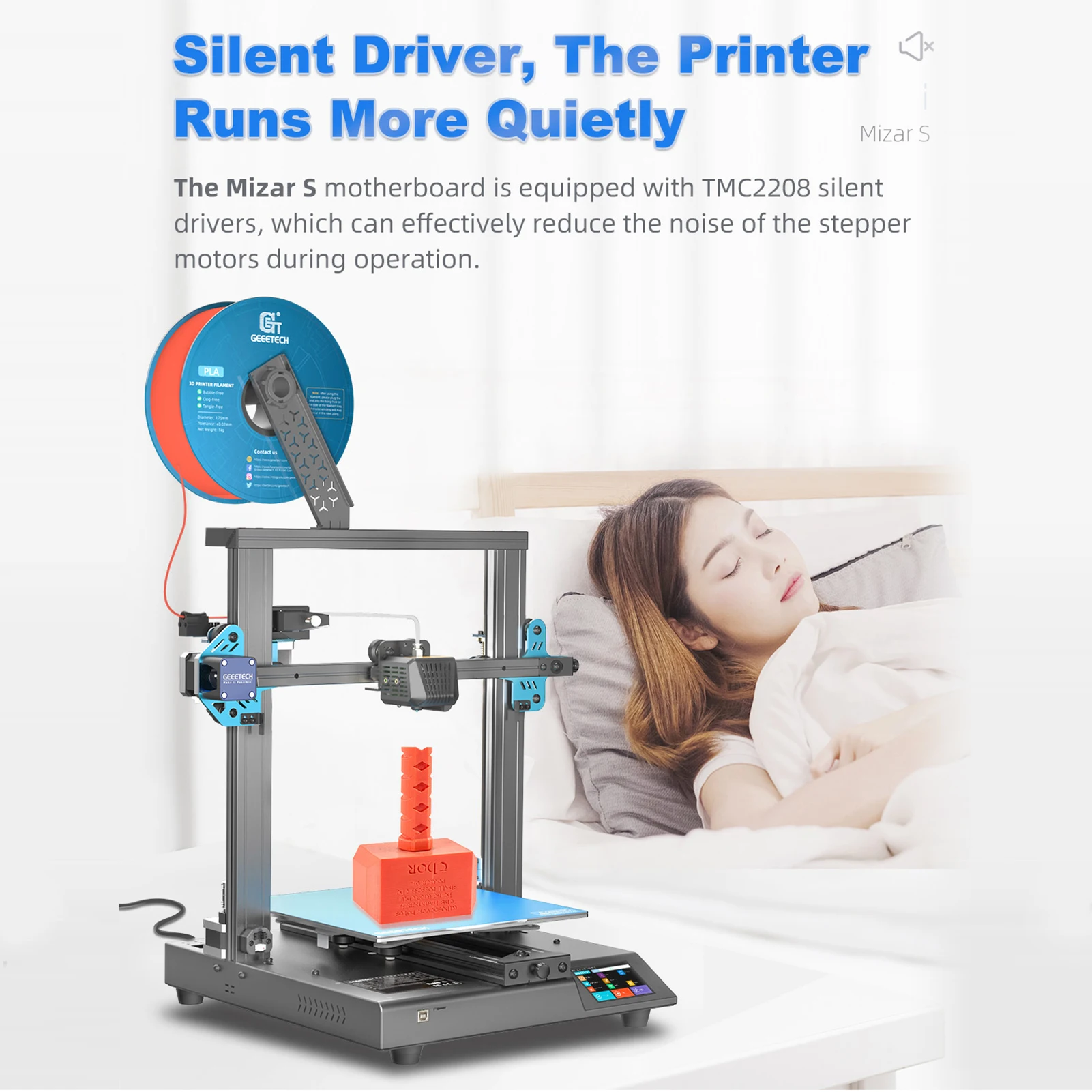 GEEETacétone Mizar S-Imprimante 3D, extrudeuse à engrenages pour touristes,  axe Z, lit chauffant avec auto-droeling, machine d'impression silencieuse  TMC2208 - AliExpress