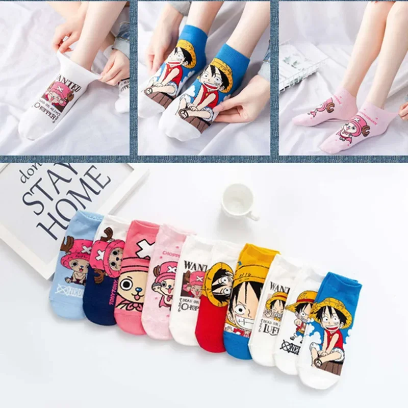 

Kawaii One Piece Anime Short Socks Anime Luffy Summer Cotton Boat Socks Chopper Cartoon Ankle Low Female Children Sock