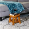 Carved Wooden Step Stool, Queen Bee, Natural 5