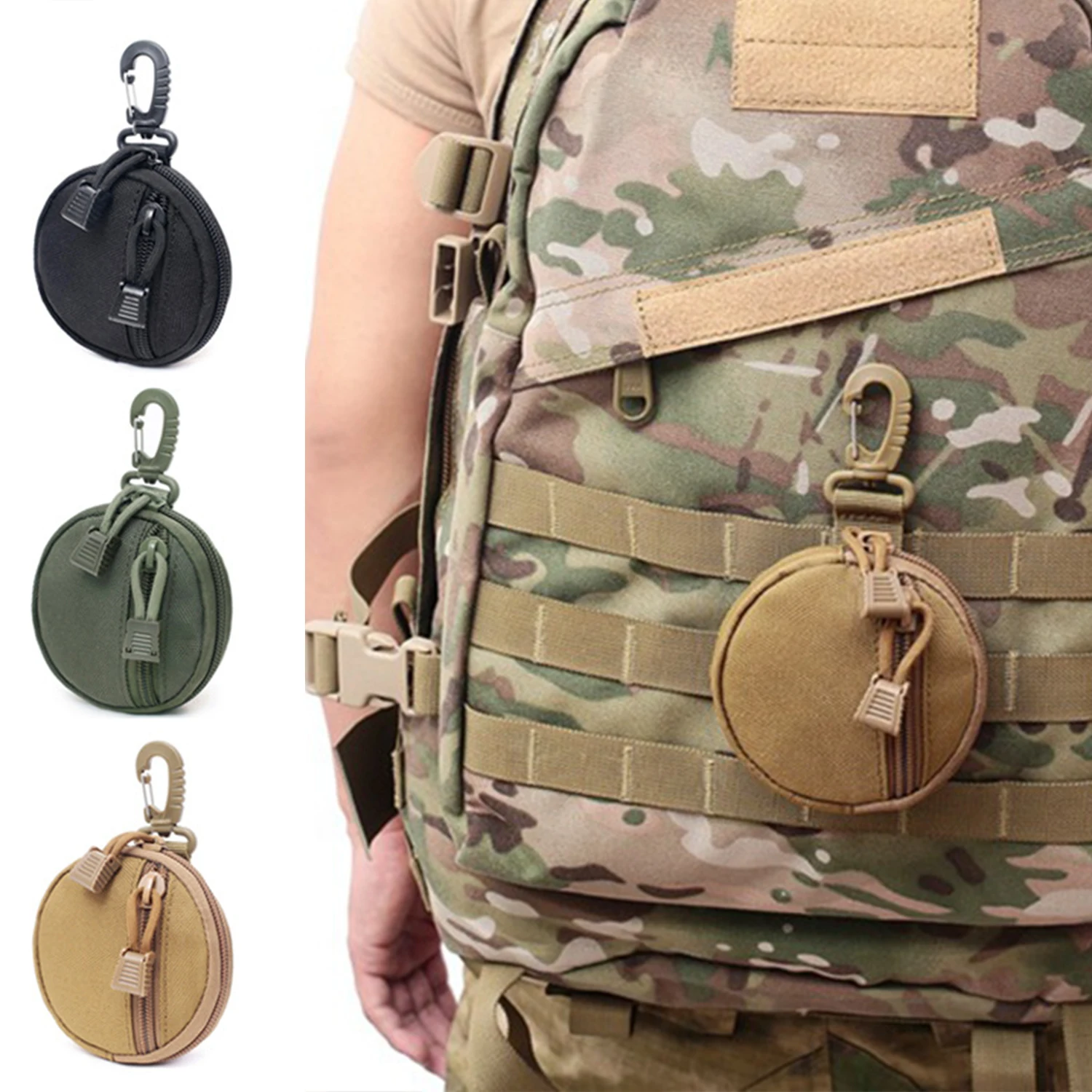 

Tactical Bag Phone Coin Purses Key Wallets Holder Small Travel Kit Pocket Keychain Zipper Case Pack Outdoor Pouch