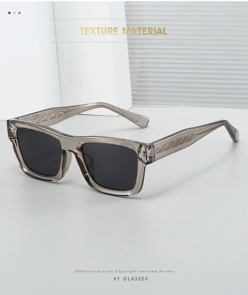 Quadratische Retro-Sonnenbrille für Damen, modische übergroße Rahmen, UV-Schutz, Tempelnadel-Stil, polarisierte Gläser, geeignet für S – Detail 2