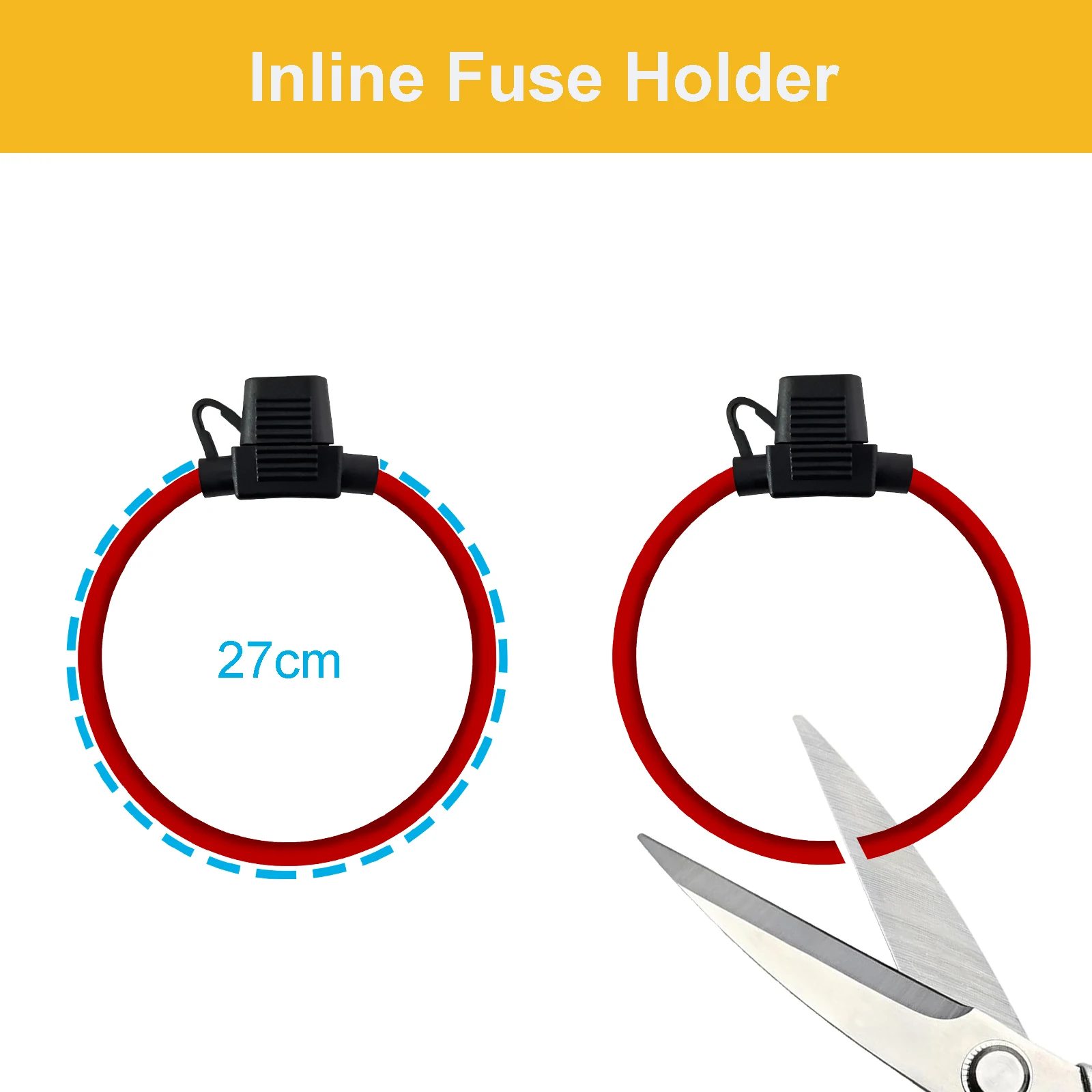 Waterproof Inline Fuse Holder with Assorted ATO/ATC Blade Fuses (5A-40A)