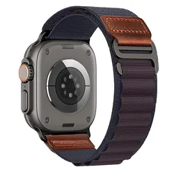 Premium Alpine Loop Leather Strap - 38 40 41 S11 - 10 - 42mm (Indigo)