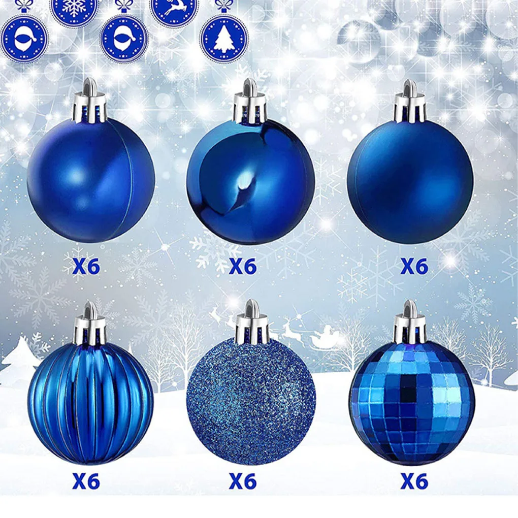 Christmas Ball Ornament Xmas Tree Decoration Baubles Shatterproof Hanging Pendent Party Christmas Gift 36 Pieces 4CM