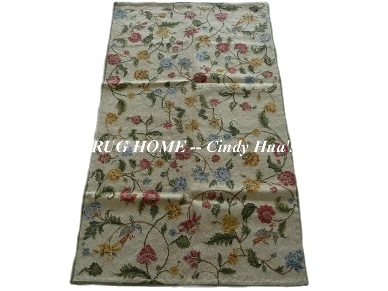 

Free shipping 10K 4'x6' hand stitched needlepoint woolen rug 100% Wool & Hand knotted rugs for home decor