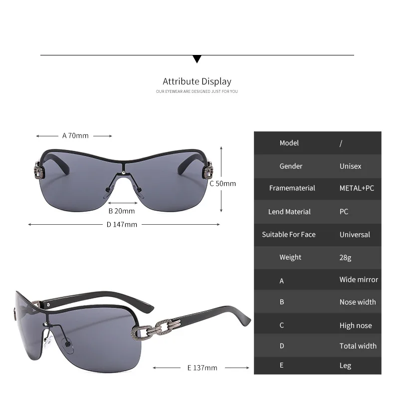 YURERSH Einteilige randlose Sonnenbrille für Damen, 2000er-Jahre, Y2k, Baby-Herz-Sonnenbrille für Damen, umlaufende Sonnenbrillen_voghion.com