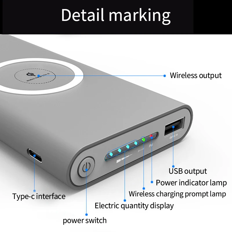 Lenovo 200000mah Wireless Power Bank Two-way Super Fast Powerbank Portable Charger Type-c External Battery Pack For Iphone
