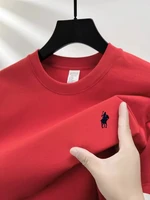 T-shirt pour homme à manches courtes et col rond 100% coton pur. Top respirant exquis de marque de luxe, best-seller de l'été, en tissu poney. 5