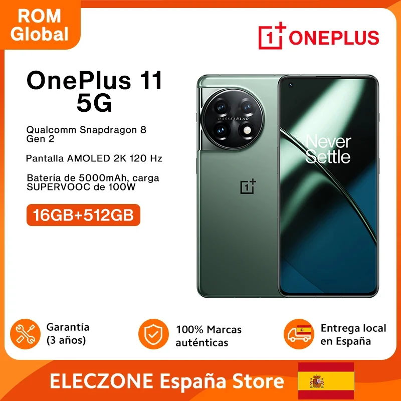 Rom Globale Oneplus 11 5G Smartphone Snapdragon 8 Gen 2 6,7" 120Hz Amoled 100W Supervooc Fotocamera Hasselblad 50Mp Batteria 5000Mah Mobile