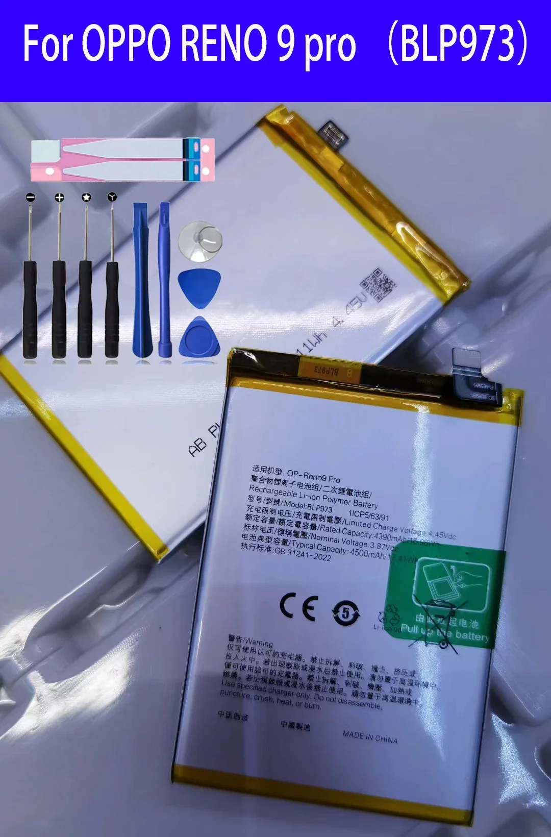 100% Original New Replacement Battery BLP973 For OPPO RENO 9 Phone Battery+Tools