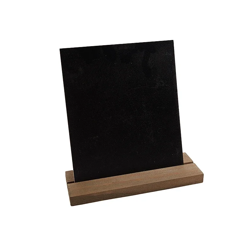 Tablero de mensajes con Base de madera, letrero de exhibición, etiqueta de precio, pizarras negras, barra de notas