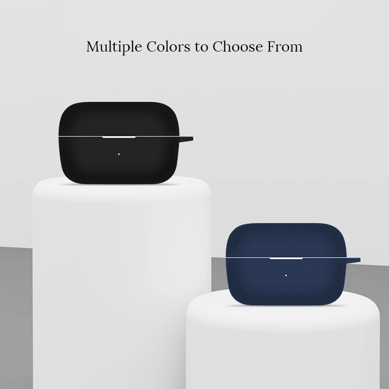 Shockproof Silicone Earbud Case with Carabiner - Slim Protective Cover