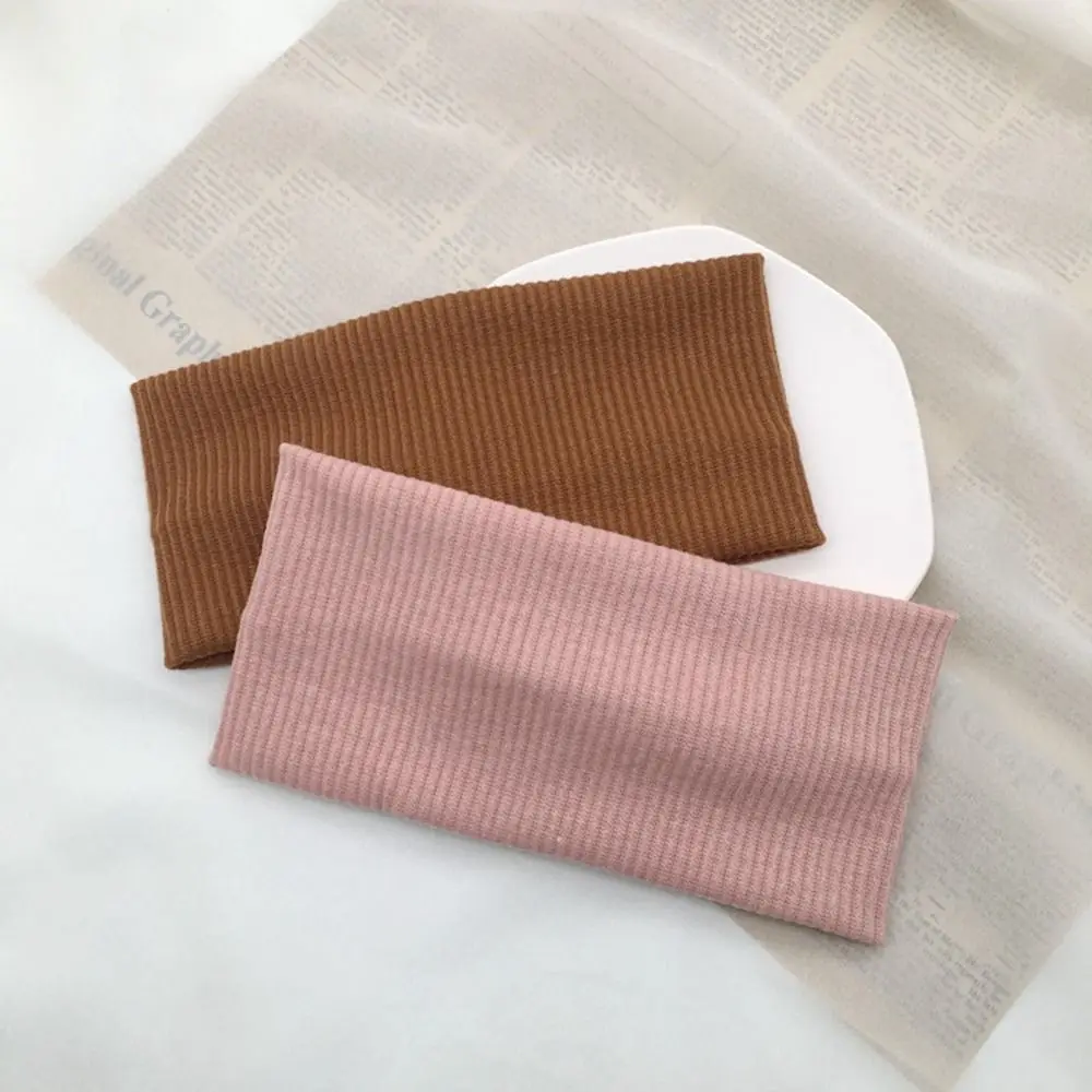 

Цветные Повязки для волос для мытья лица, широкая обруч для волос, Спортивная трикотажная повязка на голову, головной убор в Корейском стиле, эластичные повязки для волос