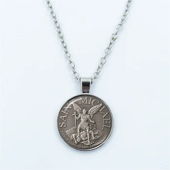 🛡️ Archangel St. Michael Shield Pendant Necklace –(24 to choose from) Protective Amulet with Glass Dome Art 1