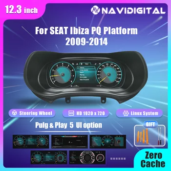 Navidigital-clúster Digital LCD de 12,3 pulgadas para Seat Ibiza PQ Platfrom, tablero Digital de 2009-2014 años, compatible con HDMI, Carplay 1