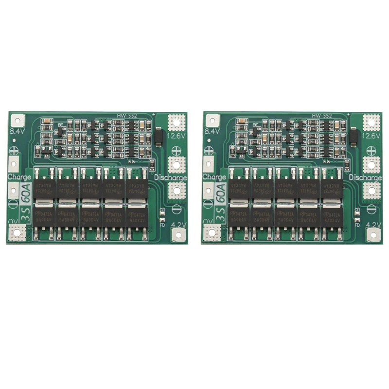 2X 3S 60A Bms плата 11 1 V 12 6 18650 Защитная литий-ионной литиевой батареи улучшенная версия