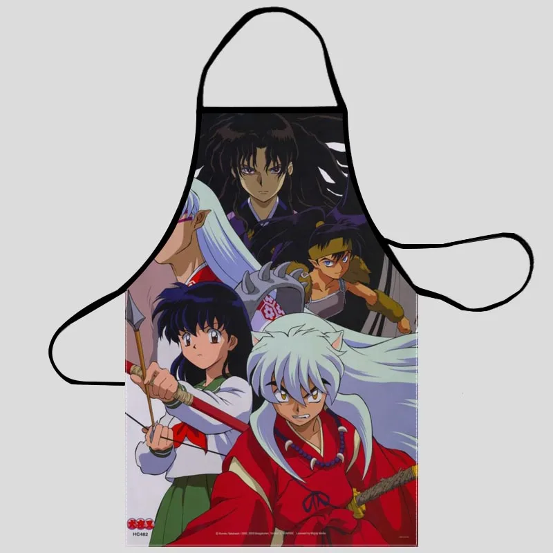 

New InuYasha Apron Kitchen Aprons For Women Oxford Fabric Cleaning Pinafore Home Cooking Accessories Apron