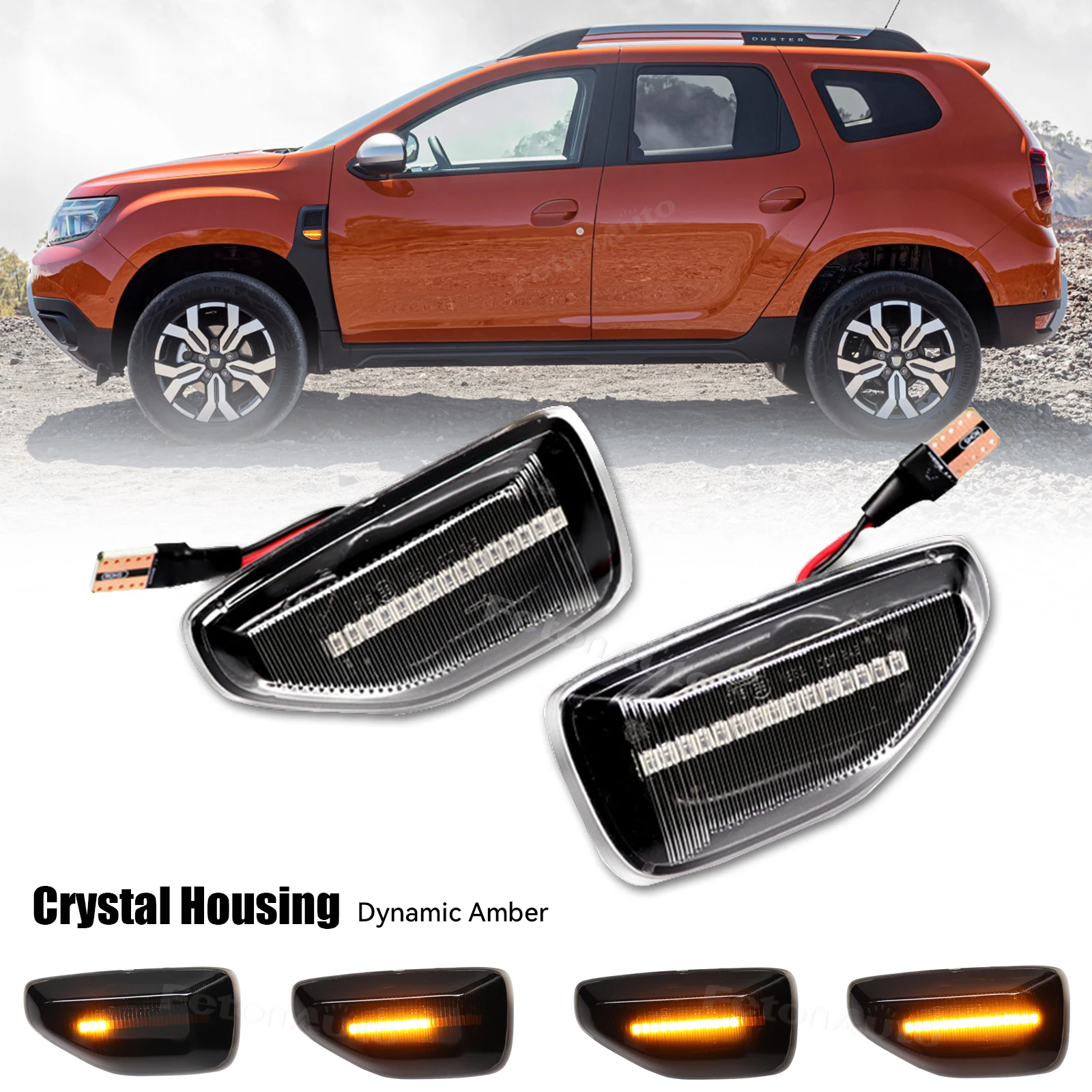 

2 шт., динамический боковой указатель поворота для Dacia Sandero 2 Logan 2 Duster II