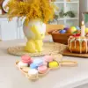 Easter Bunny Tray Wood Food Plate Fruit Serving Bread Display Wooden Spring Decor Kids Child Cake Decorations Easter Supplies 6