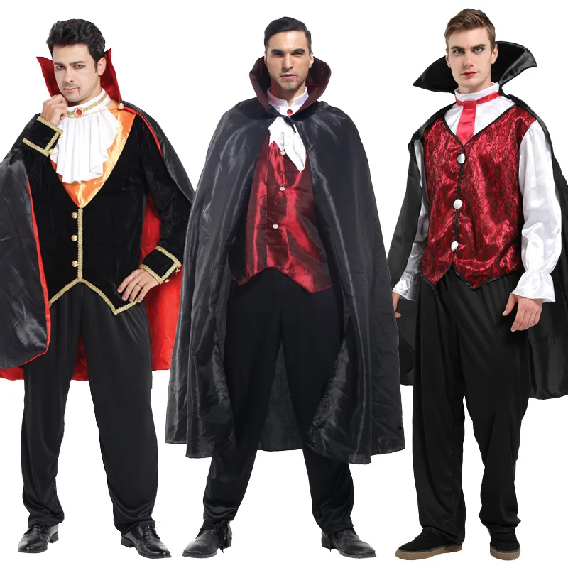 Men Medieval Vampire Cloak For Adult Scary Dracula Cosplay Cape Purim Carnival Party Dress Up anime cosplay cloak