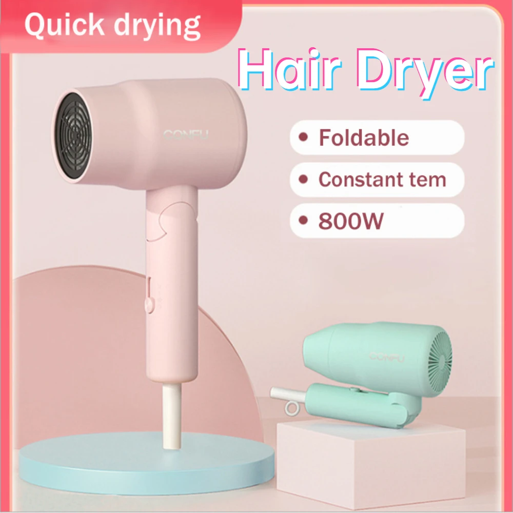 Foldable Hair Dryer 800W Professional Hair Diffuser for Care 1 Magnetic Attachments Mini Air Blower for Travel Salon