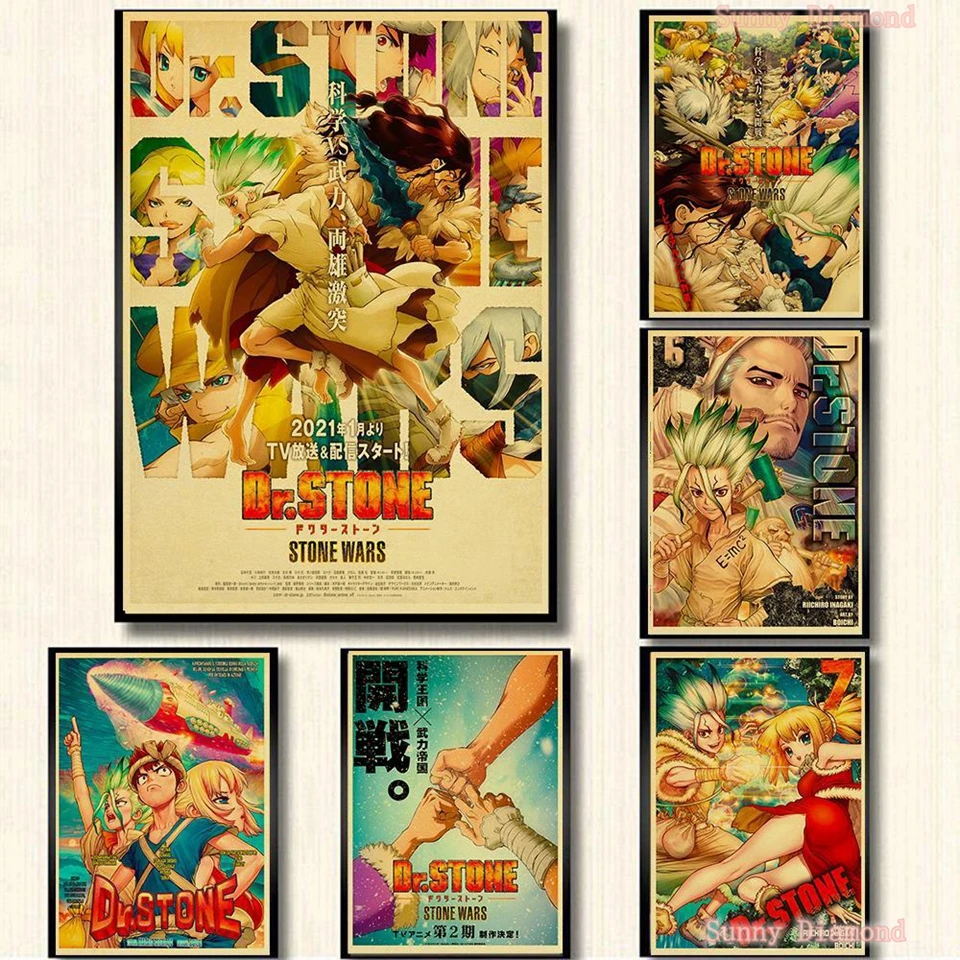 

Anime Dr.STONE 5D Diy Diamond Painting Japanese Vintage Comic Posters Cross Stitch Kits Wall Art Full Drill Home Decor Christmas