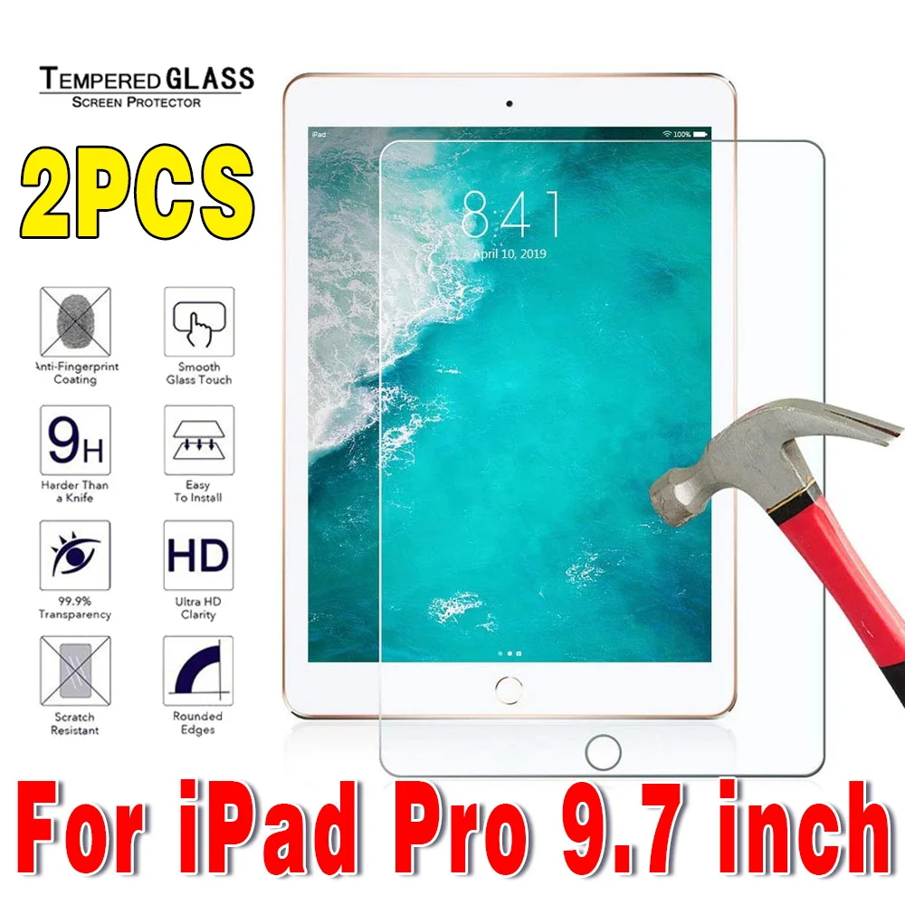 tablet cover 2Pcs Tempered Glass Screen Protector for IPad 10.2 9.7 10. 5 10.9 11 IPad 8 7 6 9 Air 4 3 2 Mini Glass IPad 2020 2019 2018 2021 capacitive stylus for android Tablet Accessories