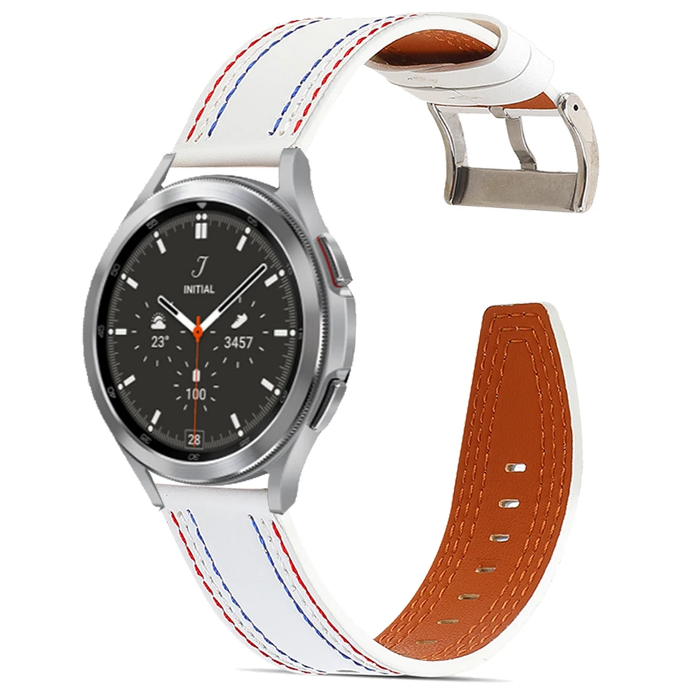 

Кожаный ремешок для Samsung Galaxy Watch 4 3 41/45 мм, браслет для Galaxy 42/46 мм Active2 Gear S3 Classic, 20 мм 22 мм