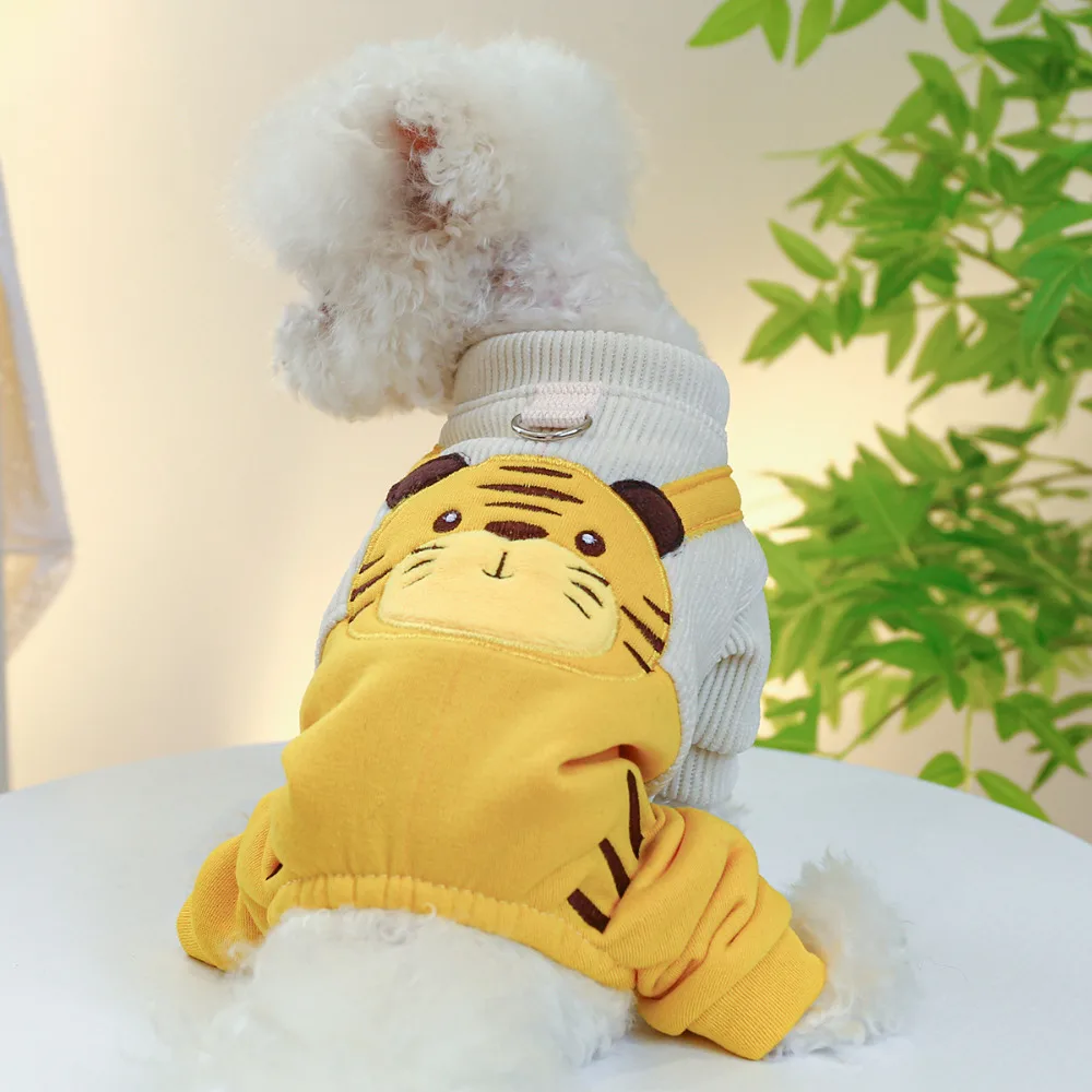 

Small Dog Jumpsuit Winter Autumn Cute Desinger Clothes Pet Fashion Harness Small Dog Warm Pajamas Chihuahua Poodle Yorkshire