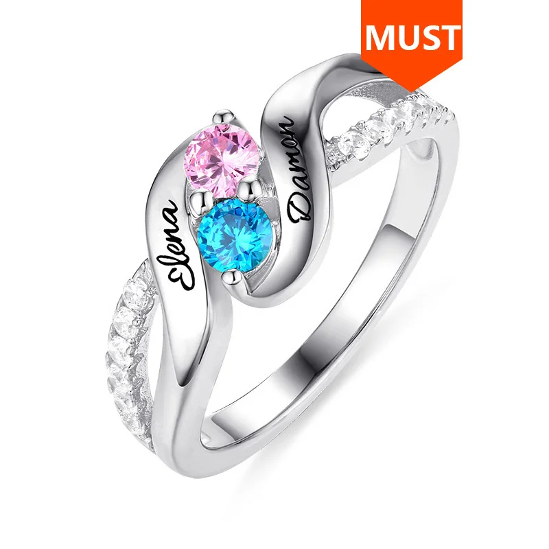 SG 2019 NEW 925 sterling silver ring for women Personalized fashion birthday stone ring jewelry for gifts