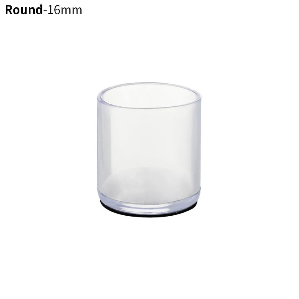 Transparent White PVC Furniture Leg Foot Protectors - 16pcs Wear-Resistant Caps for Noise Reduction and Floor Protection