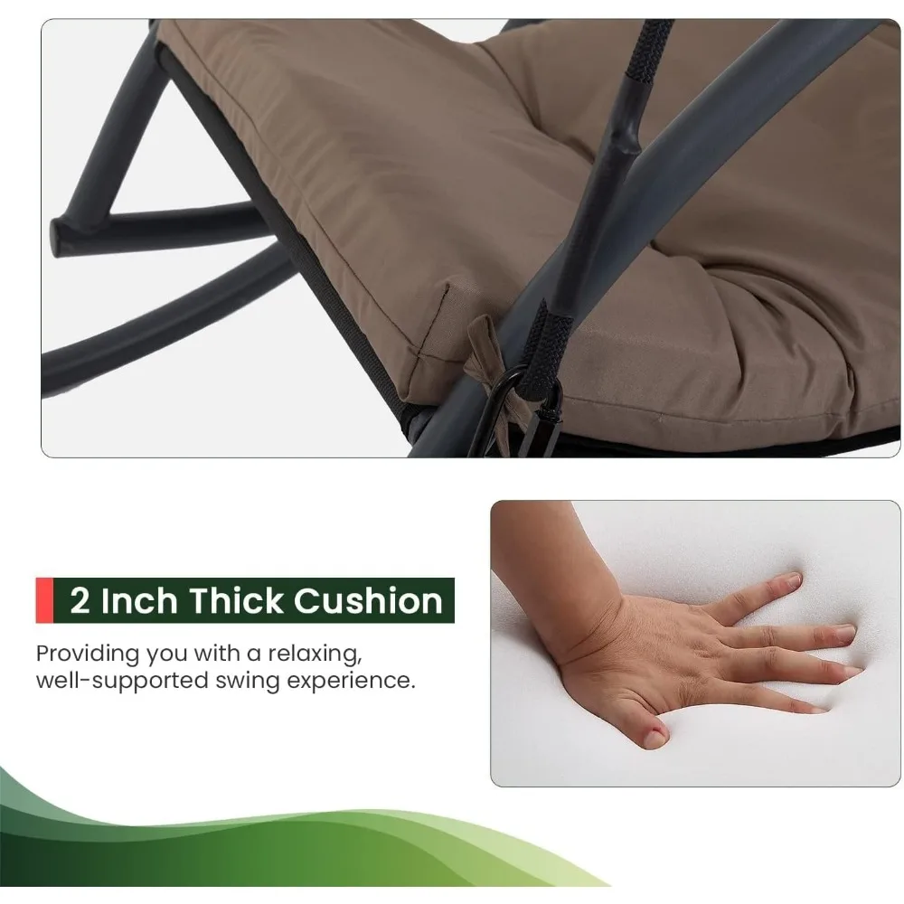 Patio Swing Outdoor Chair Patio with Canopy Patio Gliders Porch with Stand Canopy & Cushion Hanging Lounge 5