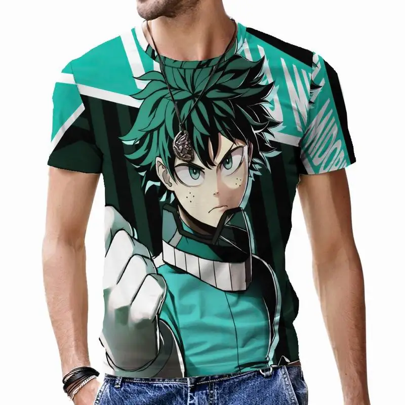 

Animation My Hero Academy Men's T-shirts Tees Male Casual Fashion Cool O-Neck Oversized Style Hip Hop Tops Breathable Clothes