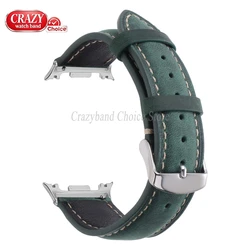 Premium No - Gap Leather Watch Strap - Unisex Design with Metal Accents - Watch 7 Ultra 47mm (Green)