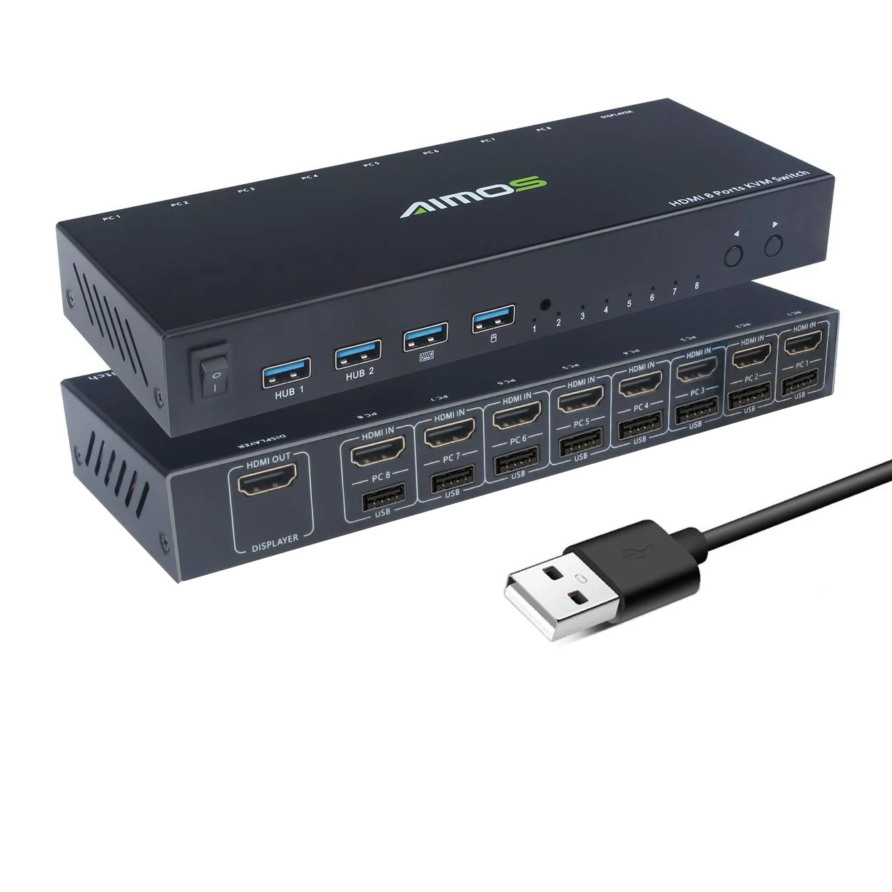 AIMOSHDMIKVMSwitch8in1OutSwitchActiveMonitorMouseKeyboard