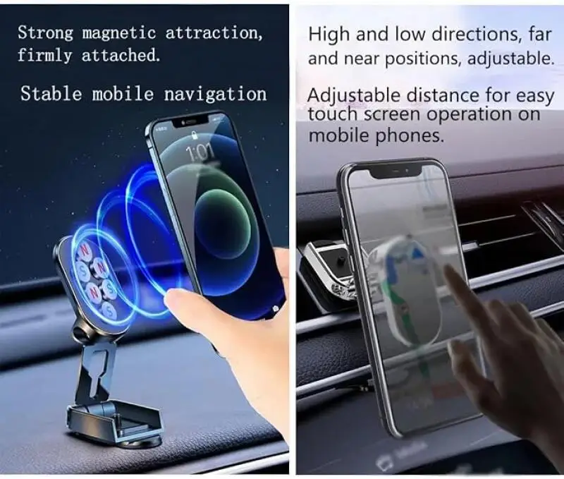 حامل هاتف السيارة المغناطيسي الصغير لوحة القيادة ا...