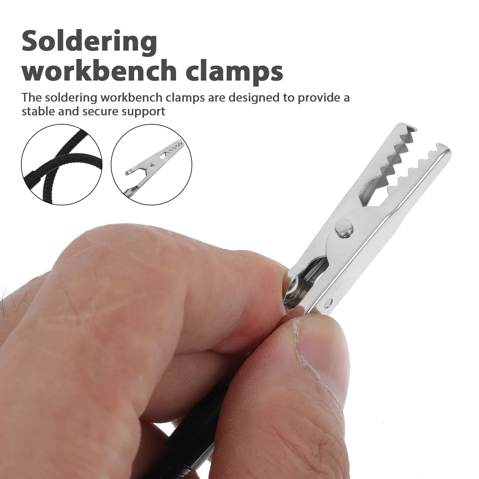 3Pcs Soldering Workbench Clamps Welding Fixing Fixture Third Hand Tools Clip Station Alligator Clamps Metal Wire Circuit Board