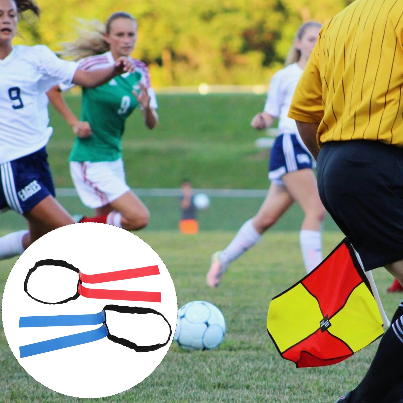 

2 Sets Kids Football Flags Rugby Waist Multi-use Belt Outdoor Soccer Supply Banner Game Supplies