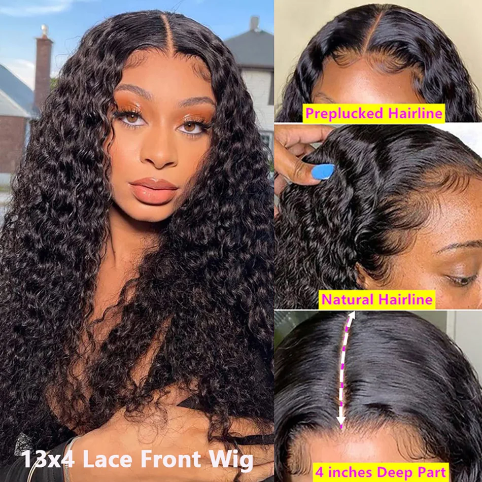 Loose Deep Wave Wig 13x6 HD Lace Frontal Wig For Women 5x5 HD Lace Front Human Hair Wigs Brazilian PrePlucked Deep Wave Wig 180%