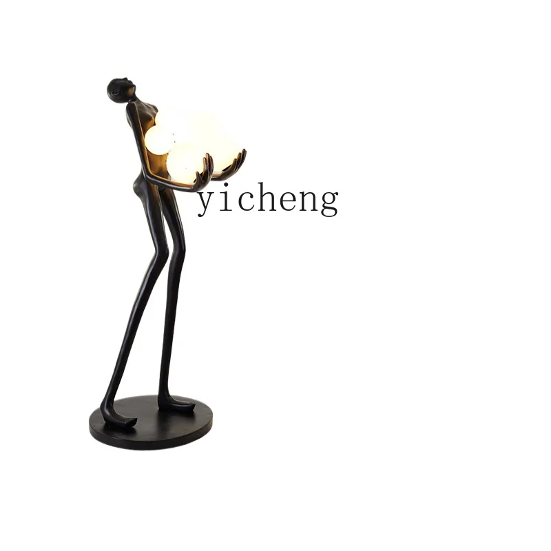 

Tqh Living Room Large Floor Ornaments Lighting Home Exhibition Hall Humanoid Art Sculpture Floor-Standing Decorations