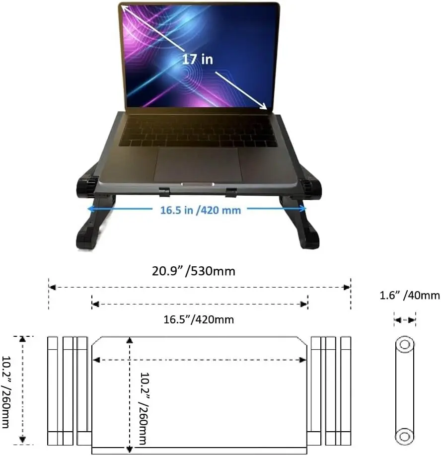 Laptop Table Stand and Lap Desk Adjustable Riser Portable with Mouse Pad Aluminum Laptop Cooling Holder desk for bed desktop laptop stand