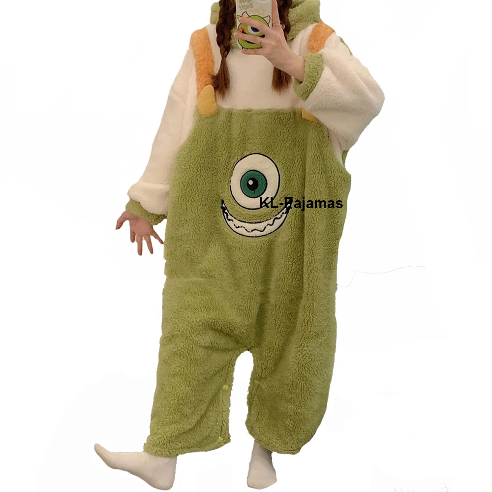 Fluffy Long Plush Kigurumi Animal Adults Onesies Cartoon One-Piece Pajamas Set Anime Cosplay Costume Plus Size Flannel Jumpsuits