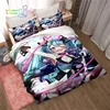 Japanese Kawaii Anime Miku Bedding Set Single Twin Full Queen King Size Bed Set Aldult Kid Bedroom 3D Print 2