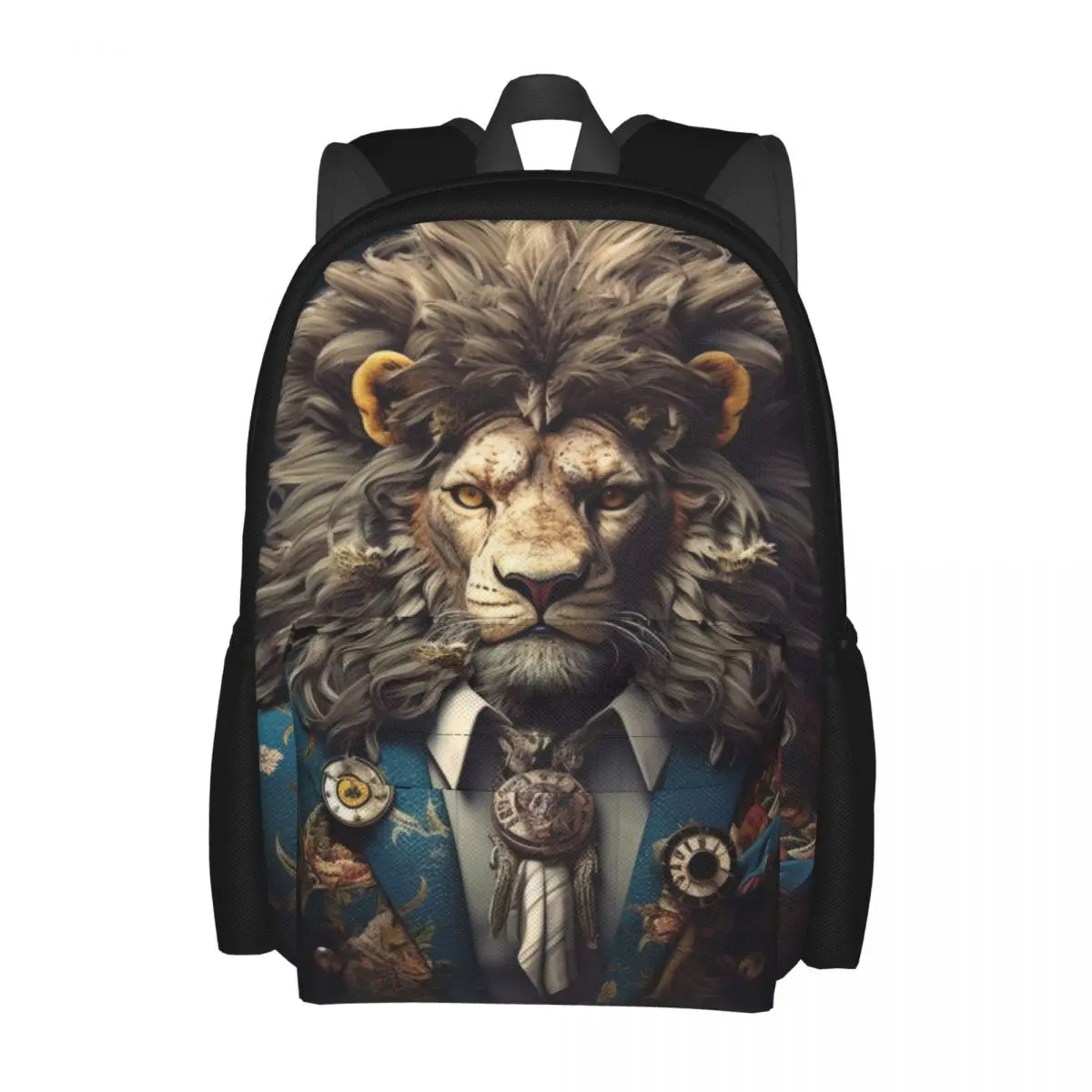 

Lion Backpack Amazing Portraits Dapper Clothing Pretty Backpacks Youth Hiking Breathable School Bags Colorful Rucksack