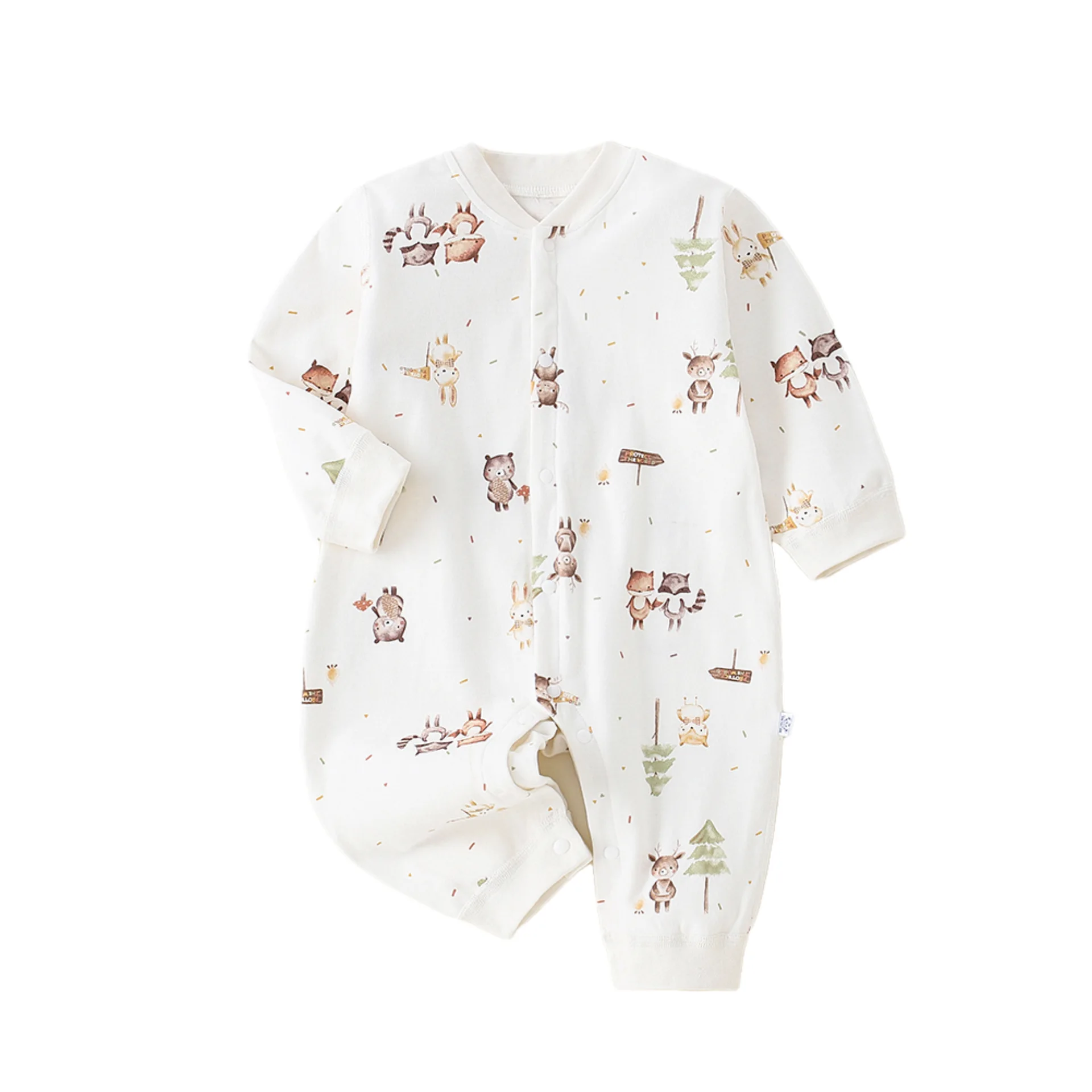 

Autumn Style Baby Clothes Cotton Long-sleeved Pajamas for Boys and Girls Baby Illustration Style Climbing Babies Jumpsuit