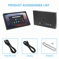 EM713 Mini écran industriel de 7 pouces HD 1024x600, moniteur compatible HDMI, panneau TFT, boîtier métallique avec entrée VGA AV DC BNC 5V/1A 5